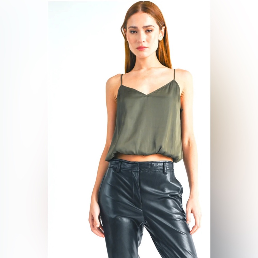 Reset Green Sleeveless Crop Camisole
